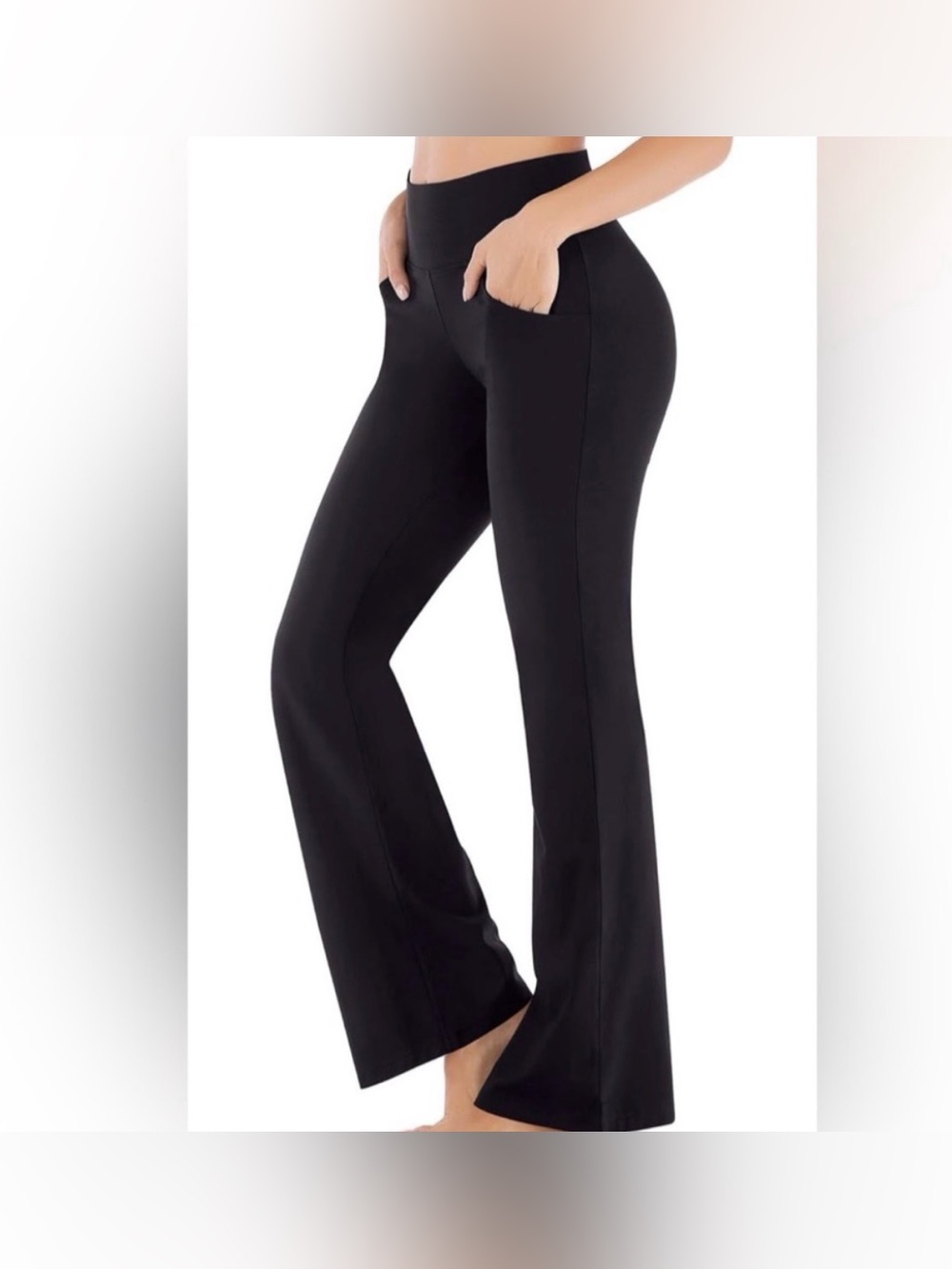 Ewedoos Black Flare Yoga Pants with Pockets High Waisted Size XL